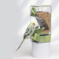 GC No Mess Automatic Bird Feeder, Transparent Seed Food Container, Parrot Feeder Cage Accessories For Small Birds Parrot Cockatoo Canary Parakeets. 