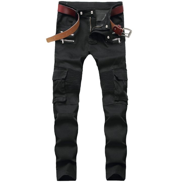 Motorcycle%20Denim%20Pants%20Men's%20Black%20Jeans%20Fashion%20Stretch%20Zipper%20Skinny%20Jeans%20Pleated%20Moto%20Biker%20Men%20Slim%20Pants%20Hot%20Selling%20-%20Image%205