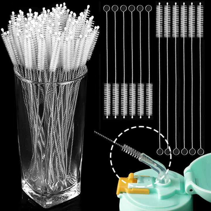 Drinking Straw Cleaning Brush Baby Bottle Nozzle Cleaning Tool Bendable Stainless Steel Handle Brush Reusable Nylon Bristles Brush Kettle Spout