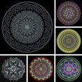 8 Pcs 15cm Black Mandala Kraft Paper Round Cardboard for Painting DIY Cardboards for Artist Painter.