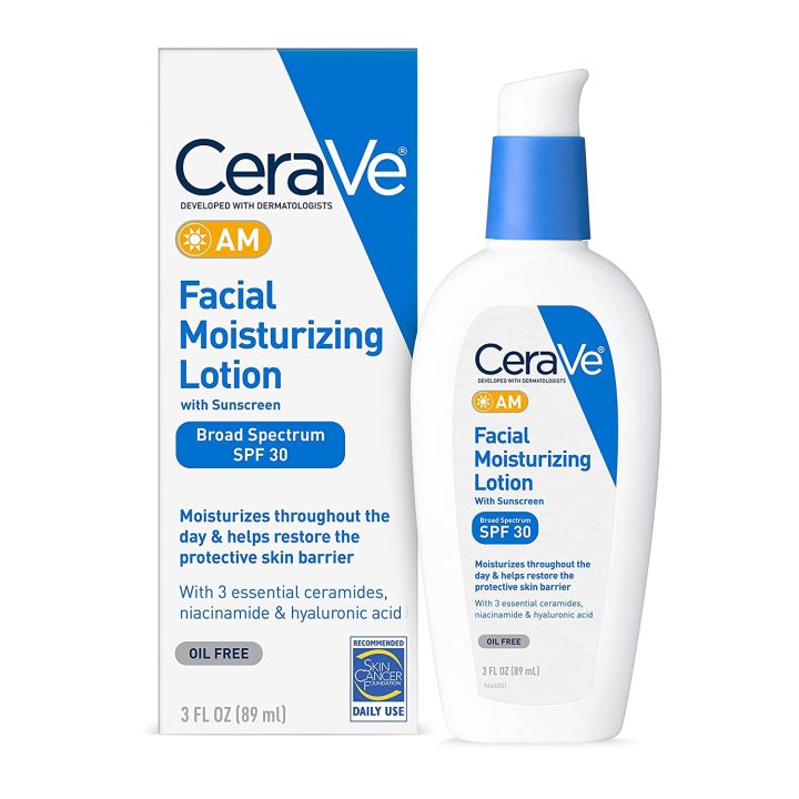 Cerave AM Facial Moisturizing Lotion with Sunscreen SPF 30, 89mL ...