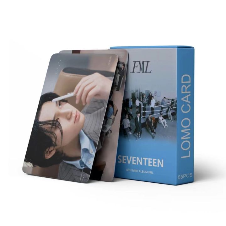 55Pcs Seventeen Photocards Seventeen Lomo Cards Seventeen FML New Album Lomo Cards Seventeen Postcards Gift for Fans (FML-2)