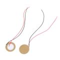 2PCS-35mm Buzzer COPPER PIEZO ELEMENT  Sounder Sensor Trigger Drum Disc Vibration Knock Sensor 35mm Copper Piezo Element With Cables. 