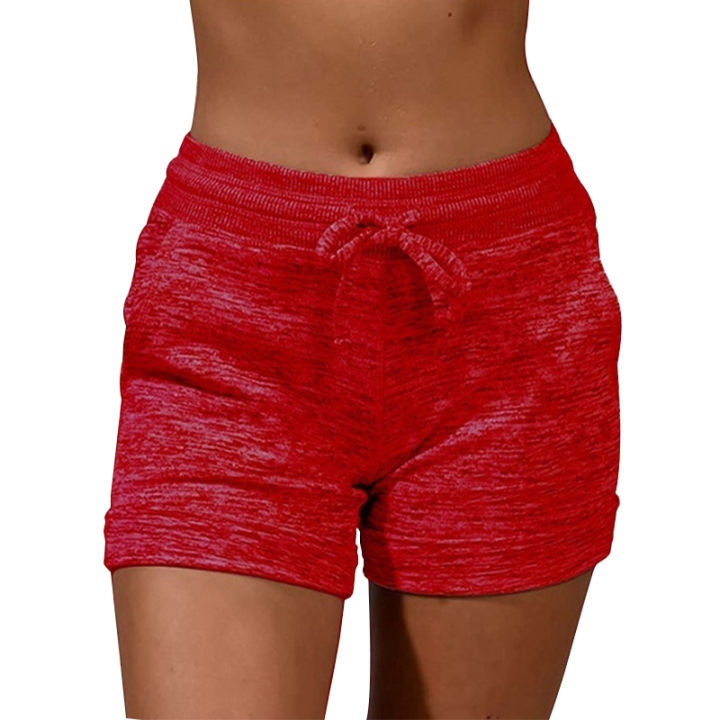 Womens%20Solid%20Elasticated%20Waist%20Shorts%20Ladies%20Summer%20Yoga%20Gym%20Fitness%20Jogging%20Hot%20Pants%20Sweatpants%20Clothing%20-%20Image%206