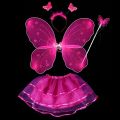4Pcs/set Fairy Princess Kids Baby Girl Photo Costume Butterfly Wing Wand Headband Tutu Skirt Costume Clothes Set.