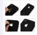 Apple metal look silver colour logo sticker for iphone and all mobile.