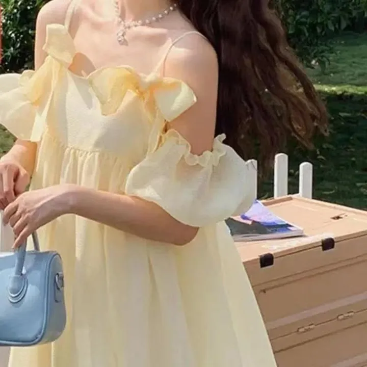 Sweet%20Sleeveless%20Dress%20Women%20Bow%20Princess%20Style%20Summer%20A-line%20Dating%20Party%20Casual%20Trendy%20Vestdios%20Female%20Girls%20Korean%20Version%20-%20Image%202