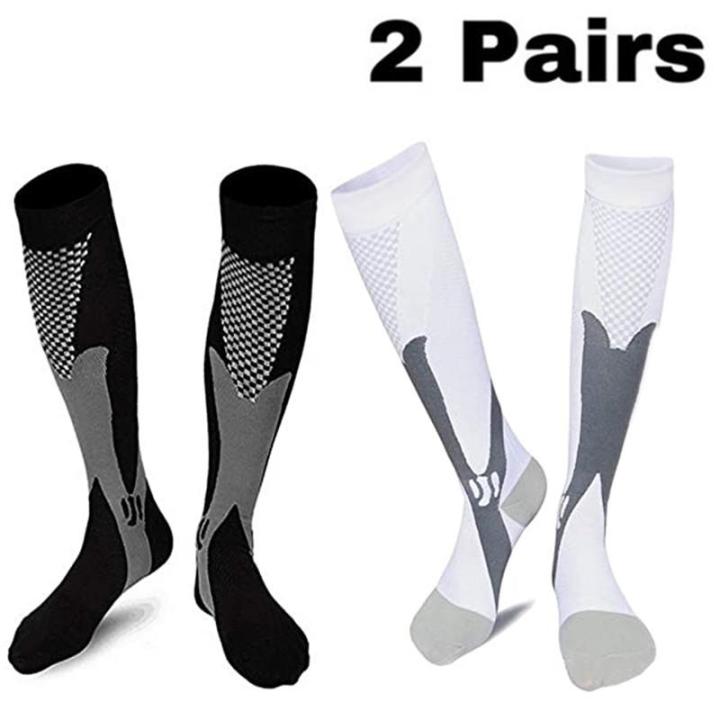 Pairs Running Men Compression Socks Fit Varicose Veins