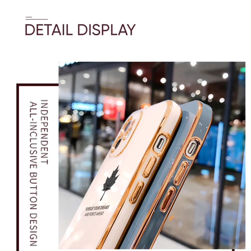 ZeroQiQi for Vivo V20 SE Back Cover Maple Leaf Luxury 6D Plating