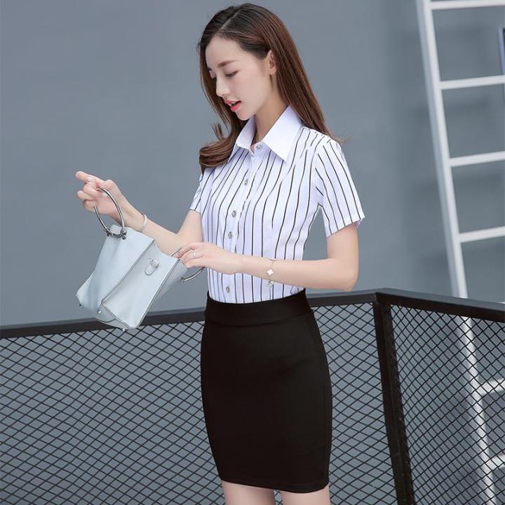 White%20Shirt%20Women's%20Professional%20Slim%20Fit%20Black%20and%20White%20Striped%20Overalls%20Formal%20WearolLarge%20Size%20White%20Shirt%20Summer%20-%20Image%207