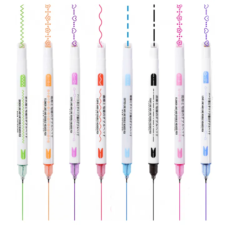 8pcs%20Dual%20Line%20Contour%20Markers,%20Dual%20Tip%20Curve%20Pens,%20Multicolor%20Fun%20Curved%20Pens,%20Quick%20Dry%20Markers%20Note%20Drawing%20Highlighter,%20Cur%20-%20Image%203