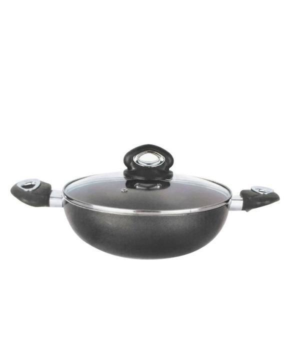 Non-Stick Korai With Cover 28cm - Black