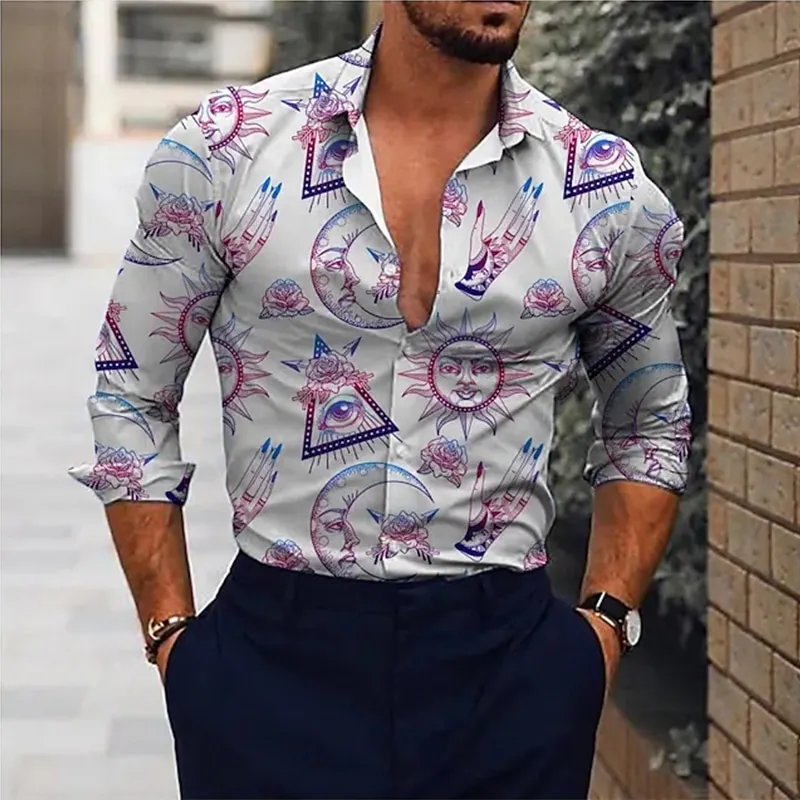 Luxury Vintage Shirts For Men Oversized Casual Shirt Polka