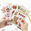 Kawaii Cute Rabbit Sticky Scrapbooking Journal Girls Decorative Label Sticker Book.