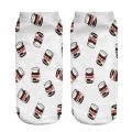 Women Funny Cute 3D Print Foods White Nutella Character Socks Unisex Happy Cartoon Donuts Biscuit Dessert Gift Sokken Dropship. 