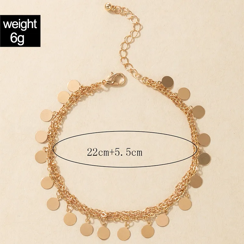 Trendy Multilayer Adjustable Foot Chains for Women Gold Color