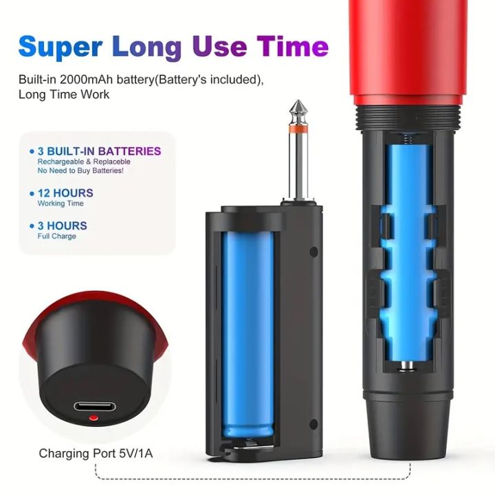 Wireless%20Handheld%20Microphone,Metal%20Dual%20UHF%20Cordless%20Dynamic%20Mic%20System%20With%201800MAh%20Rechargeable%20Receiver%20For%20Karaoke,Party,%20Wedding%20-%20Image%206