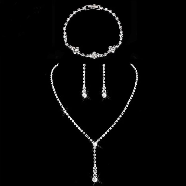 TREAZY%20Silver%20Color%20Simple%20Crystal%20Bridal%20Jewelry%20Sets%20Long%20Drop%20Necklace%20Earrings%20Bracelet%20Set%20for%20Women%20Wedding%20Jewelry%20Sets%20-%20Image%207