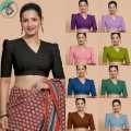 Ladies' Simple Yet Stylish Cotton Saree Blouse Design.