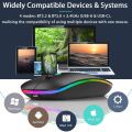 Rechargeable Slim Ergonomic RGB Light Mouse with 2.4G + Bluetooth and Silent Click Design.