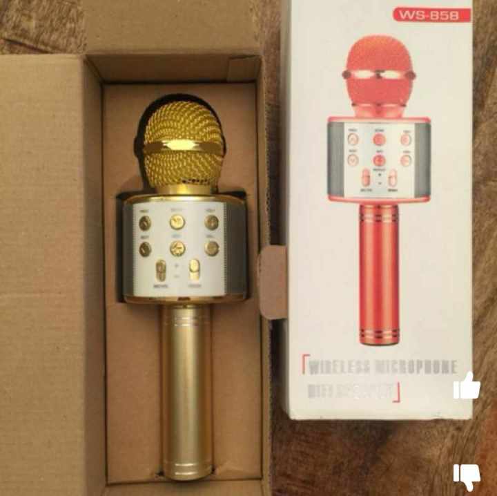 Wireless Bluetooth Karaoke Microphone WS858 MIC Speaker