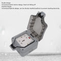 Outdoor Waterproof Switch Socket Box, EU 250V Surface Mounted Waterproof Socket Splashproof for Kitchen.