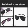 Square Clip On Sunglasses Women Polarized Black Lens UV400 Night Vision Driving Men Goggles Clips Anti Glare Vintage Glasses. 