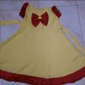 Baby girls yellow and merun fashionable beautiful baby dress for ,4,5years. 