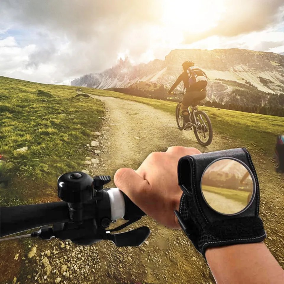 Bicycle Back Mirror Cycling Wrist Band Strap Reflex Rear View - Main Image