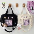 Japanese High School Girls Crossbody Bags Nylon Book Bag Transparent Itabag Women Handbags JK Bag Second Element Shoulder Bag. 