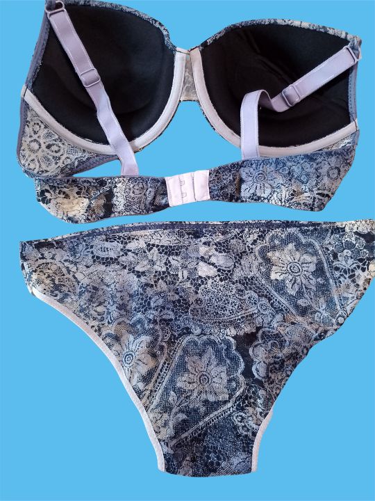 Women%20Push%20Up%20Black%20print%20Underwire%20Bra%20and%20Panty%20Set%20/Women%20Push%20Up%20%20net%20Black%20print%20%20Lingerie%20Sets%20-%20Image%203