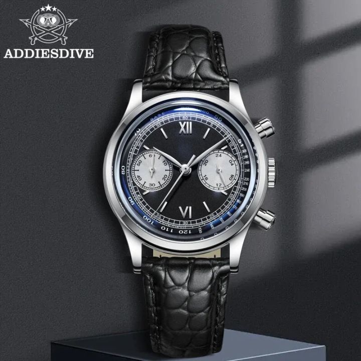 ADDIESDIVE%20New%20Men's%20Watches%2038MM%20Luxury%20Quartz%20Wristwatch%20For%20Men%20Retro%20Chronograph%20100M%20Waterproof%20Clock%20Leather%20Diving%20Watch%20-%20Image%202