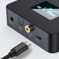 VAORLO OLED Display CSR 5.0 Bluetooth Audio Transmitter APTX-HD/LL SPDIF+Coaxial+3.5mm AUX Wireless Adapter For TV PC.