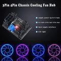 OUMERY 3-Pin 4-Pin Fan Adapter PWM PC Case Cooling Fan Hub 8-Way Splitter 12V Speed Controller with 6-Pin Power Port.