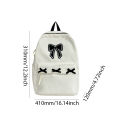 Cute Bowknot Aesthetic Backpack Black Corduroy School Bag for Girls Teens Student Book Bag Women Casual Travel Daypack Rucksack. 