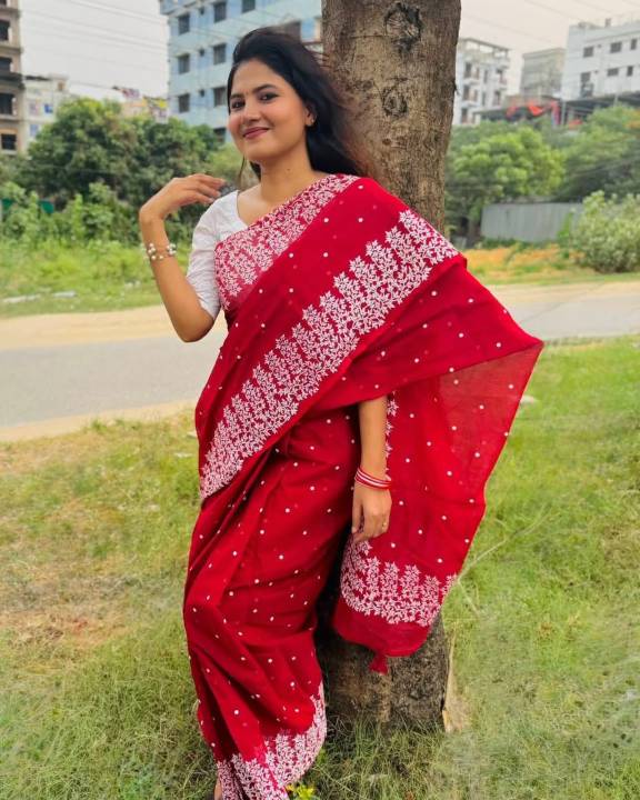 New%20Screen%20Print%20Half%20Silk%20Saree%20For%20Woman%20-%20Image%202