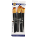 Keep Smiling Professional Artist Paint Brush Set of 12 Different Shapes Multi Functional for Canvas, Watercolor, Oil and Acrylic Painting - Black/Gold. 