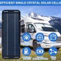 12V Solar Panel Kit IP65 Waterproof Portable Solar Charger Kit With 4 Suction Cups for Car Motorcycle High Efficiency Charging. 