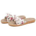 Summer 8 Colors Flax Home Slippers Women Beach Flip Flops Non-slip Female Sandals Bohemia Bowknot Linen Flip Flops Beach Shoes. 