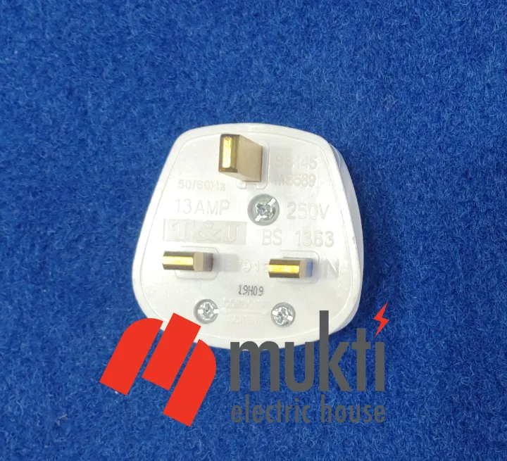 T&J%20Fused%2012pcs%2013A%203%20Pin%20Flat%20Electrical%20Plug%20Premium%20Quality%20100%25%20Copper%20White%20Connector%20Cord%20Adapter%20Electrical%20Power%20Socket%20-%20Image%206