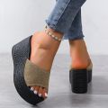 Sandals Summer 2023 New Women Slippers Wedges Platform Beach Flip Flops Trend High Heels Ladies Shoes Pumps Thick Slides Mujer.