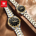 OLEVS Fashion Watches Couple Watch Stainless Steel Calendar Waterproof Business Quartz Watch For Men Women - 5563  (2 Piece). 
