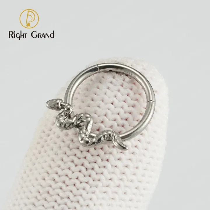 Right%20Grand%20ASTM%20F136%20Titanium%20Septum%20Clicker%20Snake%20Hinged%20Segment%20Ring%2016G%20Daith%20Cartilage%20Tragus%20Rook%20Ear%20Piercing%20Jewelry%20-%20Image%205