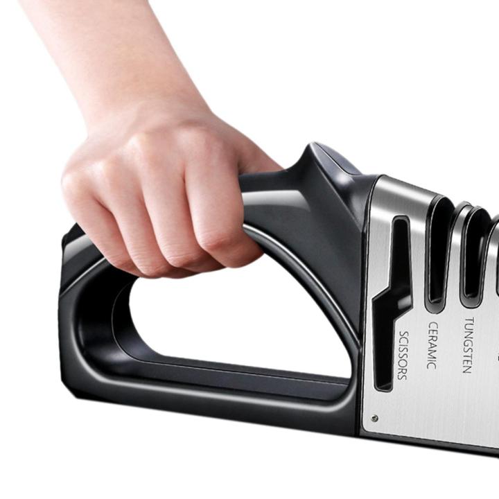 Sharpener,4 Stage Knife Sharpener,4-In-1 Knife And Scissors Sharpener With Diamond,Ceramic,Tungsten,Kitchen Tools For Kinds Of Knives - knife sharpener