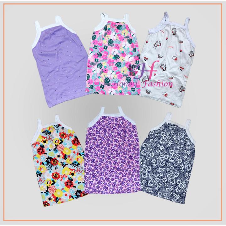 6 Pieces Multi Color Cotton girls  Singlet / Tank Top