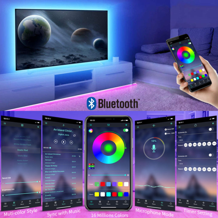 RGB%205050%20Led%20Strip%20Light%20Bluetooth%20App%20Control%205V%20USB%20Led%20Tape%20Flexible%20Ribbon%20Diode%20Tape%20for%20TV%20Backlight%20Room%20Decoration%20-%20Image%203