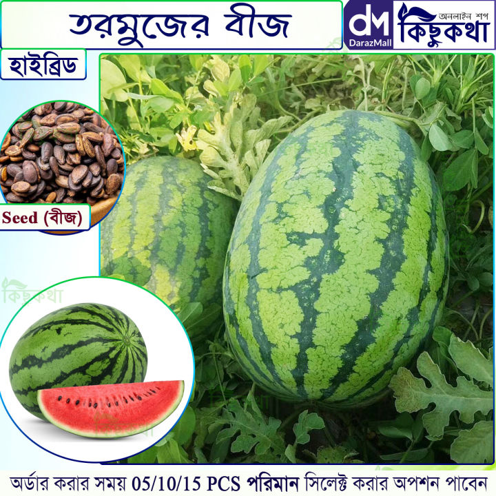 Watermelon Seed - 05/10/15 pcs F1 Hybrid All Season Seed - বারমাসি ...
