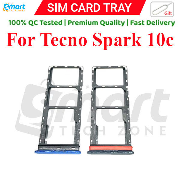 Tecno Spark 10c Sim Tray Micro SD Card Slot with Sim Ejector Pin Replacement Part