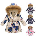 Girls Overcoat Windproof Cartoon Animal Print Pockets Girls Coat. 