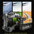11-Channel 2.4G RC Excavator Toy - Realistic Alloy & Plastic Engineering Vehicle - Durable Electronic Gift for 6-10 Year Olds - Interactive Playtime.